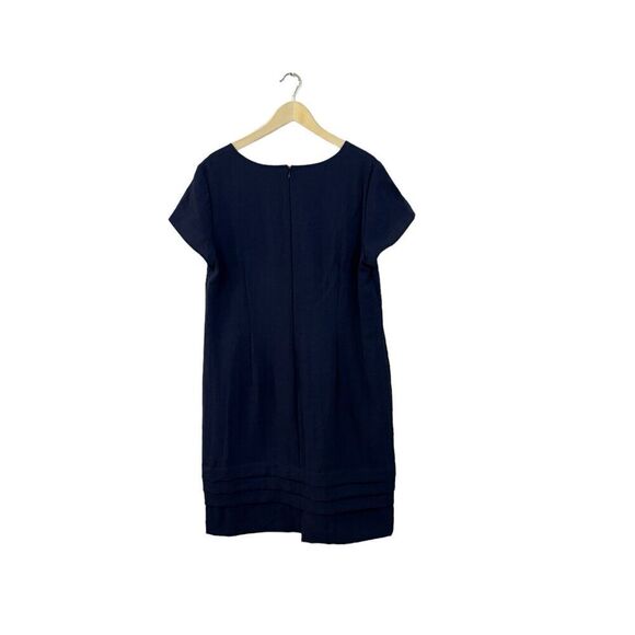 Nurture X-Large Dress Navy Blue V-Neck Short Sleeve Shift Rayon Nylon Womens - Picture 2 of 10